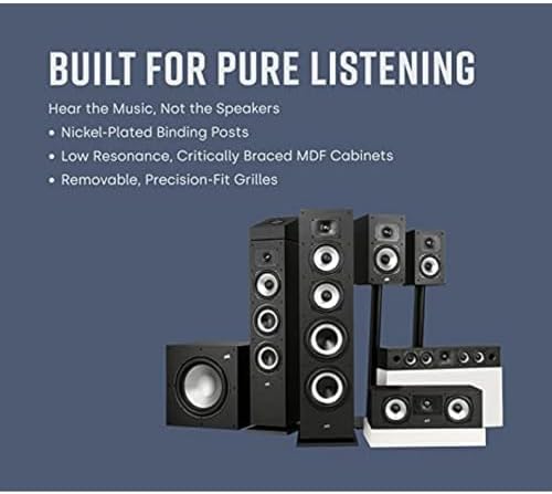 Polk Monitor XT20 Pair of Bookshelf or Surround Sound Speakers   Hi Res Audio Certified  Dolby Atmos & DTS X Compatible  1 Terylene Tweeter & 6 5 Dynamically Balanced Woofer  Pair  Midnight Black
