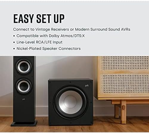 Polk Monitor XT20 Pair of Bookshelf or Surround Sound Speakers   Hi Res Audio Certified  Dolby Atmos & DTS X Compatible  1 Terylene Tweeter & 6 5 Dynamically Balanced Woofer  Pair  Midnight Black