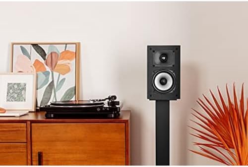 Polk Monitor XT20 Pair of Bookshelf or Surround Sound Speakers   Hi Res Audio Certified  Dolby Atmos & DTS X Compatible  1 Terylene Tweeter & 6 5 Dynamically Balanced Woofer  Pair  Midnight Black 