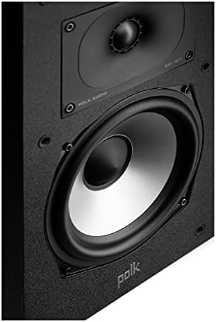 Polk Monitor XT20 Pair of Bookshelf or Surround Sound Speakers   Hi Res Audio Certified  Dolby Atmos & DTS X Compatible  1 Terylene Tweeter & 6 5 Dynamically Balanced Woofer  Pair  Midnight Black 