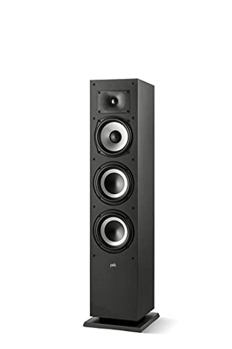 Polk Monitor XT60 Tower Speaker   Hi Res Audio Certified  Dolby Atmos  DTS X & Auro 3D Compatible  1 Tweeter  6 5 Dynamically Balanced Woofer   2  6 5 Passive Radiators  Single  Midnight Black 