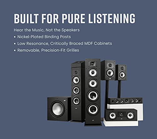 Polk Monitor XT60 Tower Speaker   Hi Res Audio Certified  Dolby Atmos  DTS X & Auro 3D Compatible  1 Tweeter  6 5 Dynamically Balanced Woofer   2  6 5 Passive Radiators  Single  Midnight Black 