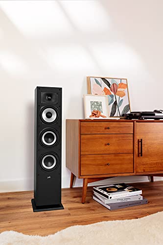 Polk Monitor XT60 Tower Speaker   Hi Res Audio Certified  Dolby Atmos  DTS X & Auro 3D Compatible  1 Tweeter  6 5 Dynamically Balanced Woofer   2  6 5 Passive Radiators  Single  Midnight Black 