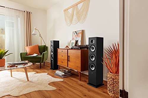 Polk Monitor XT60 Tower Speaker   Hi Res Audio Certified  Dolby Atmos  DTS X & Auro 3D Compatible  1 Tweeter  6 5 Dynamically Balanced Woofer   2  6 5 Passive Radiators  Single  Midnight Black 
