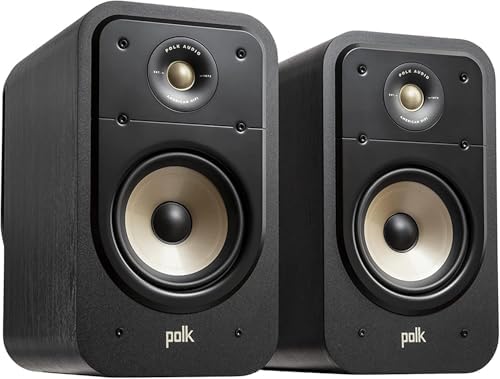 Polk Signature Elite ES20 - Altavoz de estantería, audio de alta resolución, compatible con Dolby Atmos y DTS:X, tweeter de 1 pulg y woofer de 6.5 pulg, tecnología Power Port (par, negro impactante)