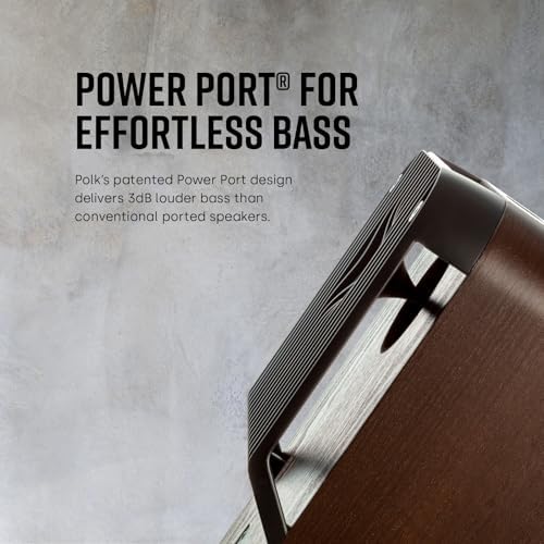 Polk Signature Elite ES20 - Altavoz de estantería, audio de alta resolución, compatible con Dolby Atmos y DTS:X, tweeter de 1 pulg y woofer de 6.5 pulg, tecnología Power Port (par, negro impactante)