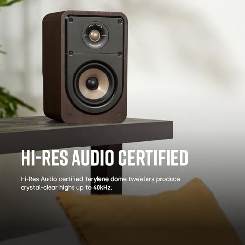 Polk Signature Elite ES20 - Altavoz de estantería, audio de alta resolución, compatible con Dolby Atmos y DTS:X, tweeter de 1 pulg y woofer de 6.5 pulg, tecnología Power Port (par, negro impactante)