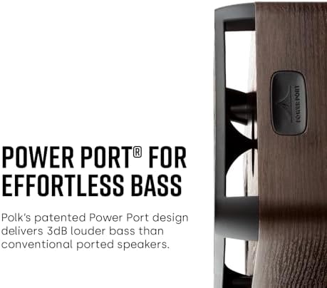 Polk Signature Elite ES20 - Altavoz de estantería, audio de alta resolución, compatible con Dolby Atmos y DTS:X, tweeter de 1 pulg y woofer de 6.5 pulg, tecnología Power Port (par, negro impactante)