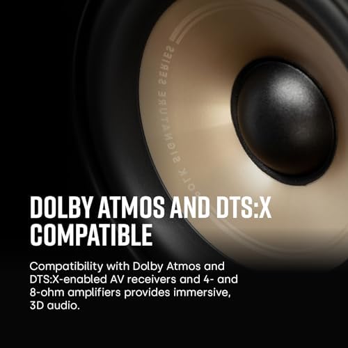 Polk Signature Elite ES20 - Altavoz de estantería, audio de alta resolución, compatible con Dolby Atmos y DTS:X, tweeter de 1 pulg y woofer de 6.5 pulg, tecnología Power Port (par, negro impactante)