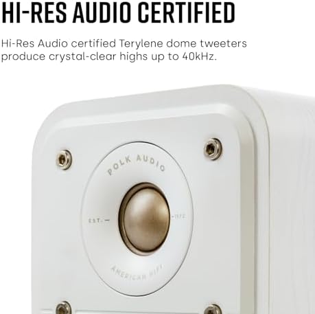 Polk Signature Elite ES20 - Altavoz de estantería, audio de alta resolución, compatible con Dolby Atmos y DTS:X, tweeter de 1 pulg y woofer de 6.5 pulg, tecnología Power Port (par, negro impactante)