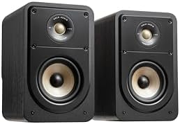 Polk Signature Elite ES20 Surround Sound Speakers   Hi Res Audio Certified  Dolby Atmos & DTS X Compatible  1 Tweeter & 6 5 Woofer  Power Port Technology for Bass  Pair  Stunning Black