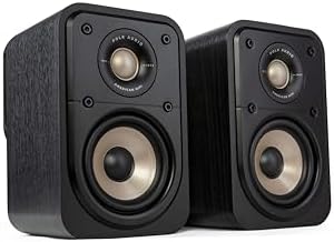 Polk Signature Elite ES20 Surround Sound Speakers   Hi Res Audio Certified  Dolby Atmos & DTS X Compatible  1 Tweeter & 6 5 Woofer  Power Port Technology for Bass  Pair  Stunning Black
