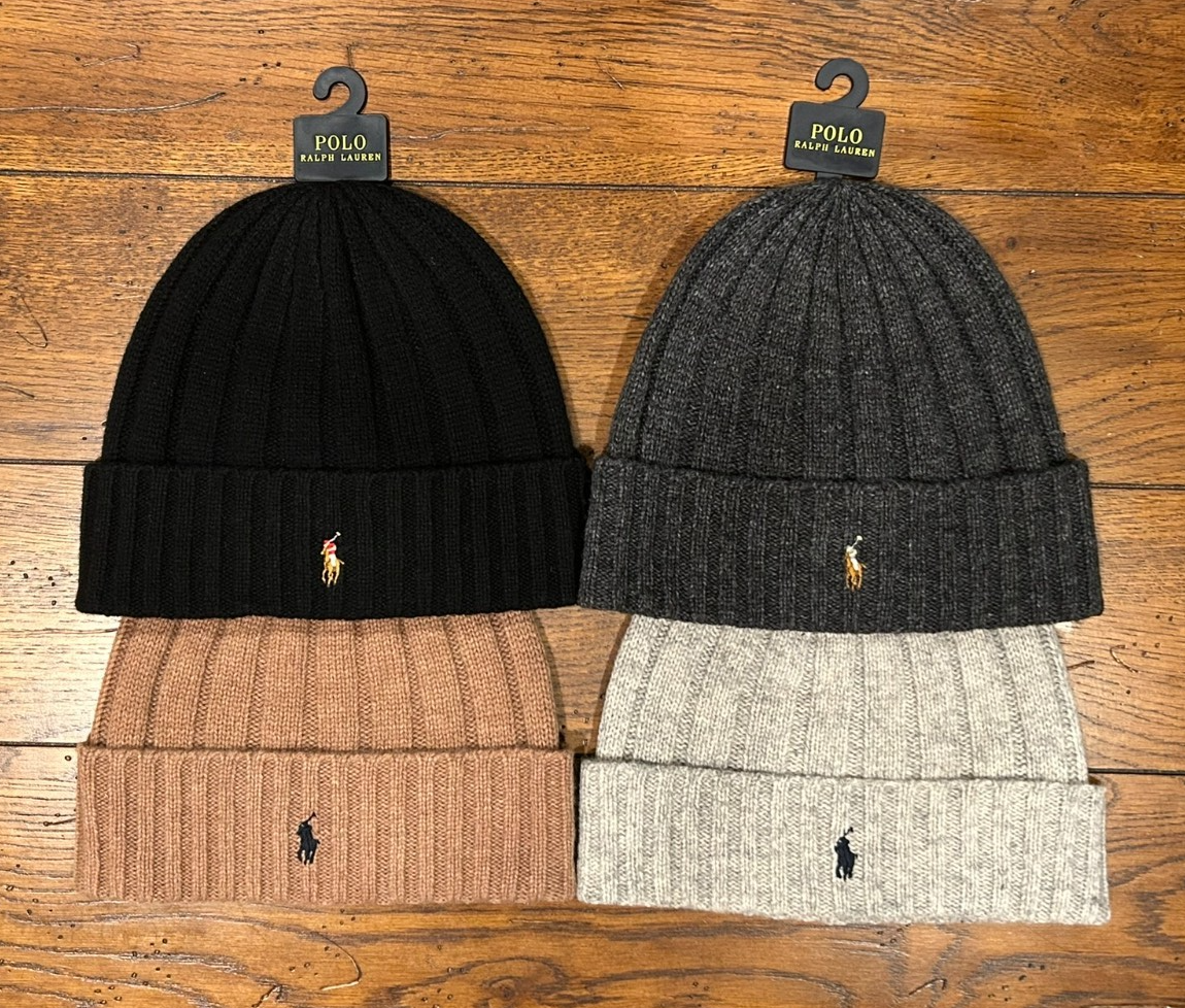 Polo Ralph Lauren Men s Beanie Skull Cap NWT Black Gray Tan