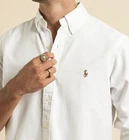 Talla L- Camisa deportiva Oxford Polo Ralph Lauren blanca nueva. Precio de venta: $125.00
