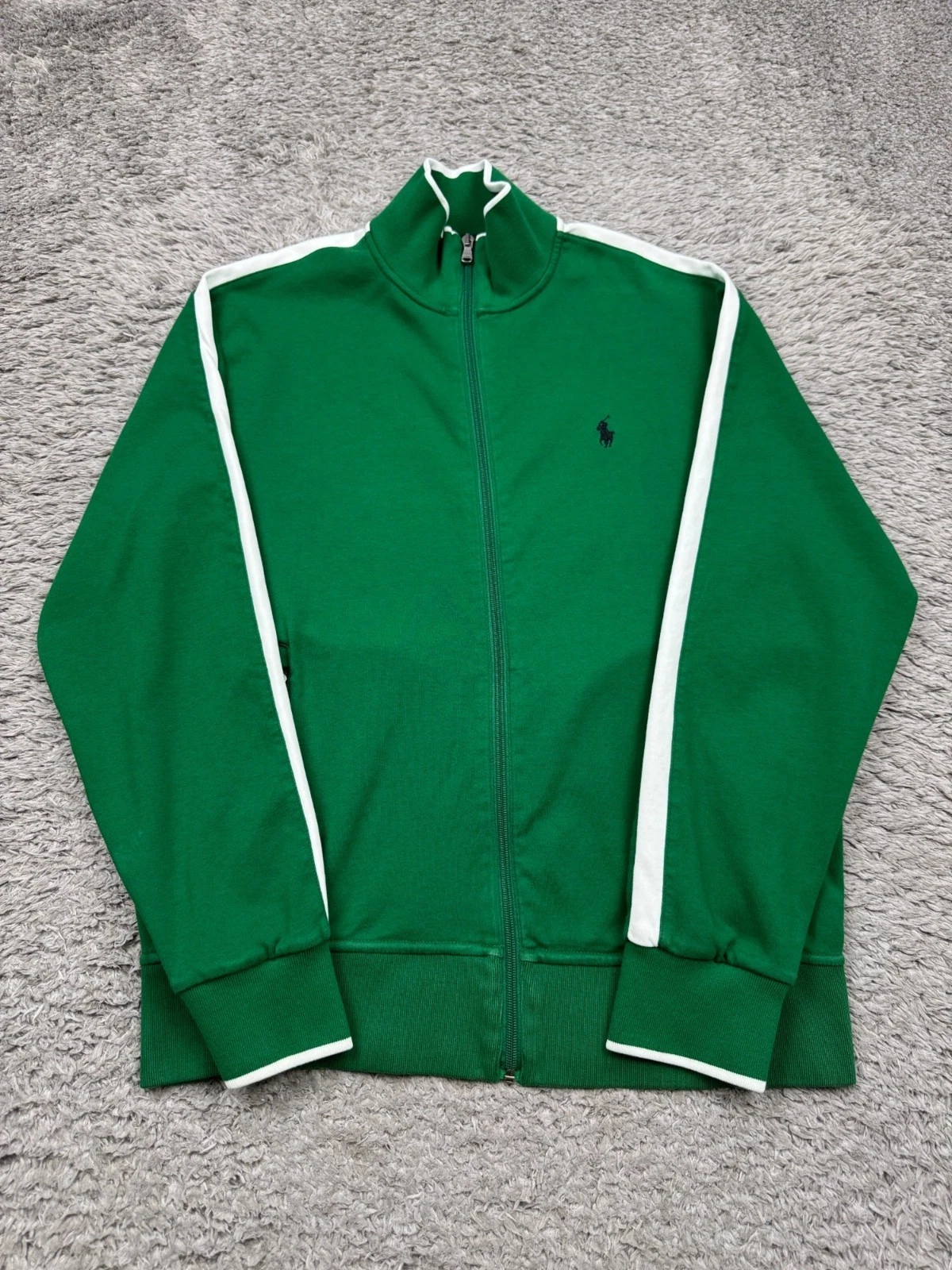 Talla S - Polo Ralph Lauren Track Jacket Men Medium Double Knit Green Performance Full Zip