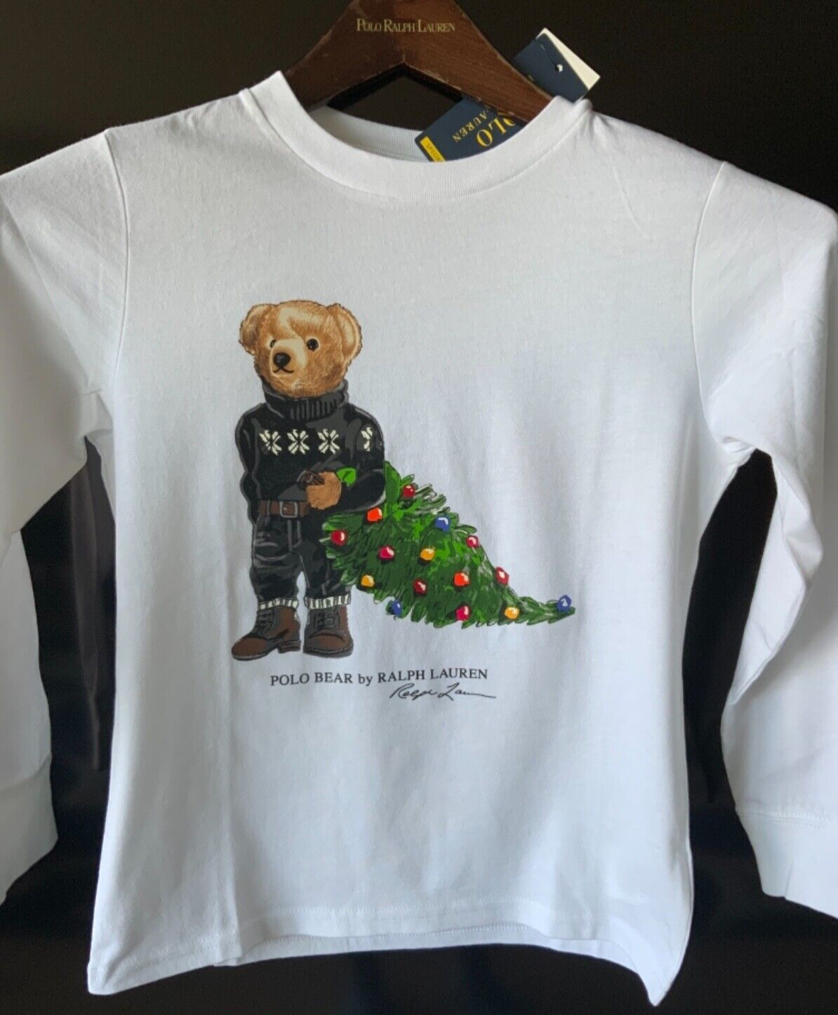 Polo Ralph Lauren X Mass Bear LS T Shirt Sz M 10 12 youth NWT special edition MA