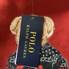 Polo by Ralph Lauren Red and Black Sweatshirt Bear Design Boy Size 10/12 New
