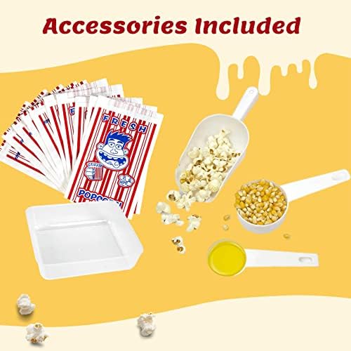 Popcorn Popper Machine 4 OZ Vintage Professional Popcorn Maker Theater Style with Nonstick Kettle Warming Light and Serving Scoop   Red 