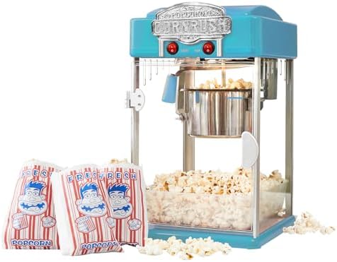 Popcorn Popper Machine 4 OZ Vintage Professional Popcorn Maker Theater Style with Nonstick Kettle Warming Light and Serving Scoop   Red 