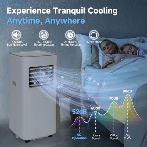 Portable Air Conditioners  3 in 1 8500 BTU Cooling Unit with Fan & Dehumidifier for Room  Quiet Operation  Cools up to 450 sq ft  Complete Window Installation Kit for Home Office