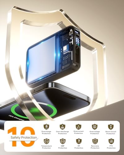 Cargador Portátil 50000mAh Power Bank, Cargador de Teléfono Portátil con 2 Cables Integrados, 22.5W Carga Rápida Elementos Esenciales de Viaje Paquete de Batería para iPhone/iPad/MacBook