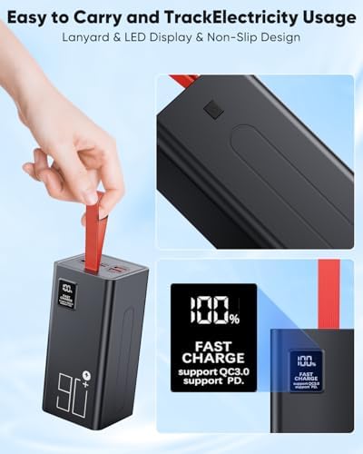 Portable Charger 90000mAh Battery Pack High Capacity  30W Fast Charging Power Bank USB C PD 3 0  5 Output 2 Input Portable Battery Charger with LED Display Large Powerbank for Outdoor Camping Travel