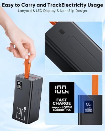 Portable Charger 90000mAh Battery Pack High Capacity  30W Fast Charging Power Bank USB C PD 3 0  5 Output 2 Input Portable Battery Charger with LED Display Large Powerbank for Outdoor Camping Travel