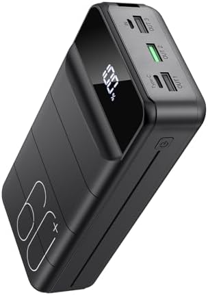 Portable Charger Power Bank 60000mAh Fast Charging 22 5W PD4 0 & QC 4 0 with USB C Battery Pack Charger Portable High Capacity Portable Phone Charger Power Bank for iPhone Samsung Travel  Black