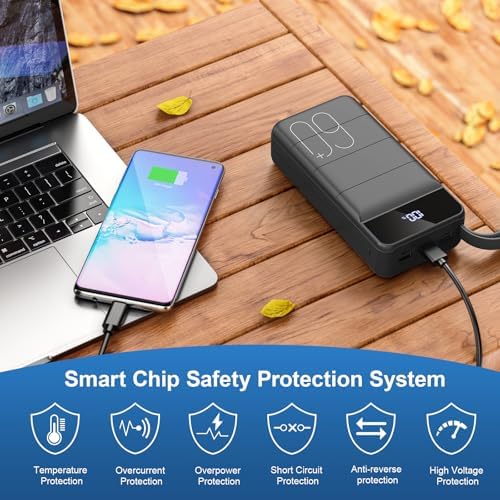 Portable Charger Power Bank 60000mAh Fast Charging 22 5W PD4 0 & QC 4 0 with USB C Battery Pack Charger Portable High Capacity Portable Phone Charger Power Bank for iPhone Samsung Travel  Black