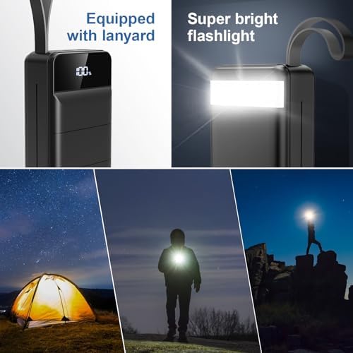 Portable Charger Power Bank 60000mAh Fast Charging 22 5W PD4 0 & QC 4 0 with USB C Battery Pack Charger Portable High Capacity Portable Phone Charger Power Bank for iPhone Samsung Travel  Black