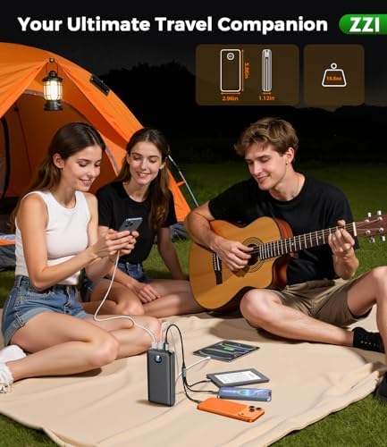 Cargador Portátil Banco de Energía, Paquete de Batería de 60000mAh con Cable USB-C/iOS/Micro-USB 3 en 1, Carga Rápida de 22.5W Cargador de Teléfono Portátil, Banco de Energía Esencial para Viajes y
