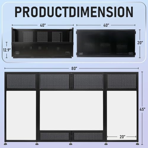 Portable DJ Booth Table  41L x 20W DJ Table Stand Portable Booth Double Deck  Adjustable DJ Facade Station with White & Black Scrim  Foldable Metal Frame DJ Booth Panel for Parties  Wedding  Bars