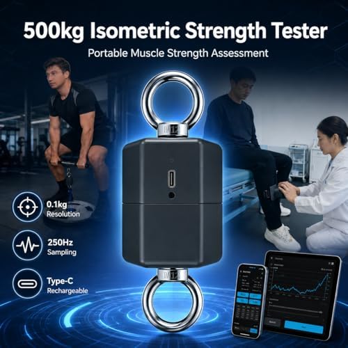 Portable Digital Force Gauge  500kg Push Pull Dynamometer with 0 1kg Resolution  Force Testing System for Gym Training & Sports Science Equipment