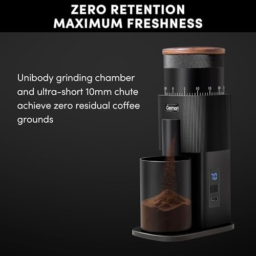 Portable Electric Burr Coffee Grinder Wirsh Geimori T38 with 3600mAh Battery& Stepless Adjustment for Espresso Pour Over French Press  Single Dose  Fast USB C Charging  Travel & Home Use