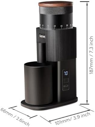 Portable Electric Burr Coffee Grinder Wirsh Geimori T38 with 3600mAh Battery& Stepless Adjustment for Espresso Pour Over French Press  Single Dose  Fast USB C Charging  Travel & Home Use