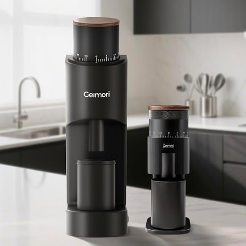 Portable Electric Burr Coffee Grinder Wirsh Geimori T38 with 3600mAh Battery& Stepless Adjustment for Espresso Pour Over French Press  Single Dose  Fast USB C Charging  Travel & Home Use