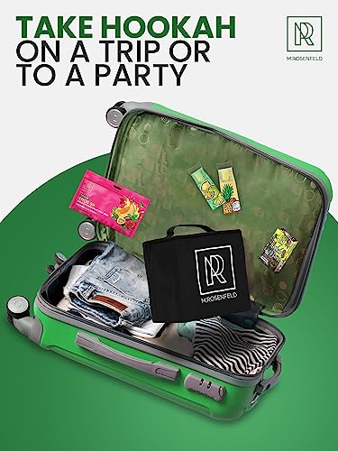 Juego de cachimba portátil con todo, cachimba acrílica YADO, carbón de coco para cachimba, 30 unidades, quemador de carbón para cachimba para cachimba - Torre de fuego premium