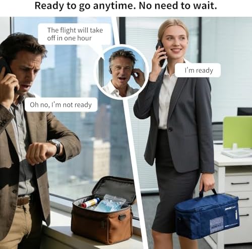 Portable Insulin Cooler Box Smart Rechargeable Mini Medical Case for Insulin  Vaccines  and Medications  36 6 cu in Capacity  LCD Display Travel Drug Cooler for Insulin  FAA Approved