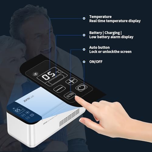 Portable Insulin Cooler Box Smart Rechargeable Mini Medical Case for Insulin  Vaccines  and Medications  36 6 cu in Capacity  LCD Display Travel Drug Cooler for Insulin  FAA Approved