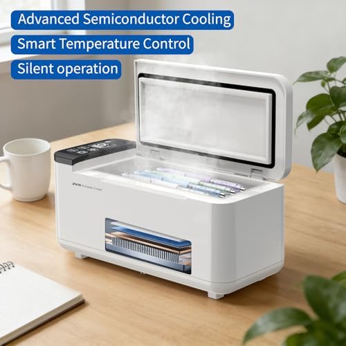 Portable Insulin Cooler Box Smart Rechargeable Mini Medical Case for Insulin  Vaccines  and Medications  36 6 cu in Capacity  LCD Display Travel Drug Cooler for Insulin  FAA Approved