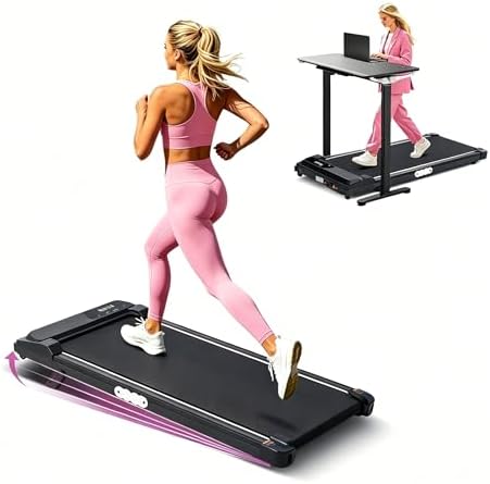 Portable Treadmill with Handles  2026 Upgrade Under the Desk Walking Pads Treadmills with Handle Bar & Incline  3 0HP Electric Small Compact Treadmills for Home Small Spaces  0 6 7 6MPH  350LBS