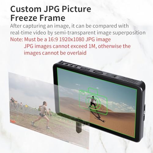 Portkeys LH7P 7inch Camera Monitor 1000nit High Brightness 1920 x 1080 IPS Touchscreen Monitor  with Built in Wireless Module  Support Stretch Effects  3D LUT Output for DSLR Cameras  Black 