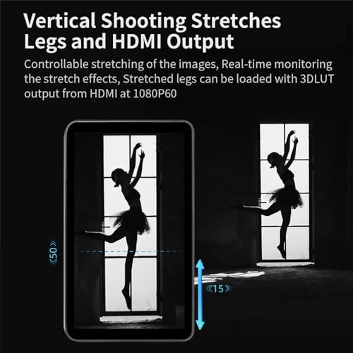 Portkeys LH7P 7inch Camera Monitor 1000nit High Brightness 1920 x 1080 IPS Touchscreen Monitor  with Built in Wireless Module  Support Stretch Effects  3D LUT Output for DSLR Cameras  Black 