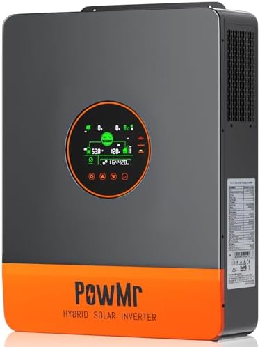 PowMr Solar Inverter 5000W 48Vdc to 110Vac  5200W Split Phase Solar Inverter Built in 100A MPPT Controller   Max PV Input 6KW 500VOC   Support 6 Units Parallel and Batteryless Run