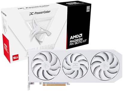 PowerColor Hellhound Spectral White AMD Radeon RX 9060 XT 16GB GDDR6 Graphics Card