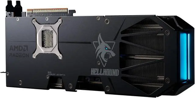 PowerColor Hellhound Radeon RX 9070 XT 16GB 256-Bit GDDR6 PCI Express 5.0 RDNA 4 Graphics Card RX9070XT 16G-L/OC