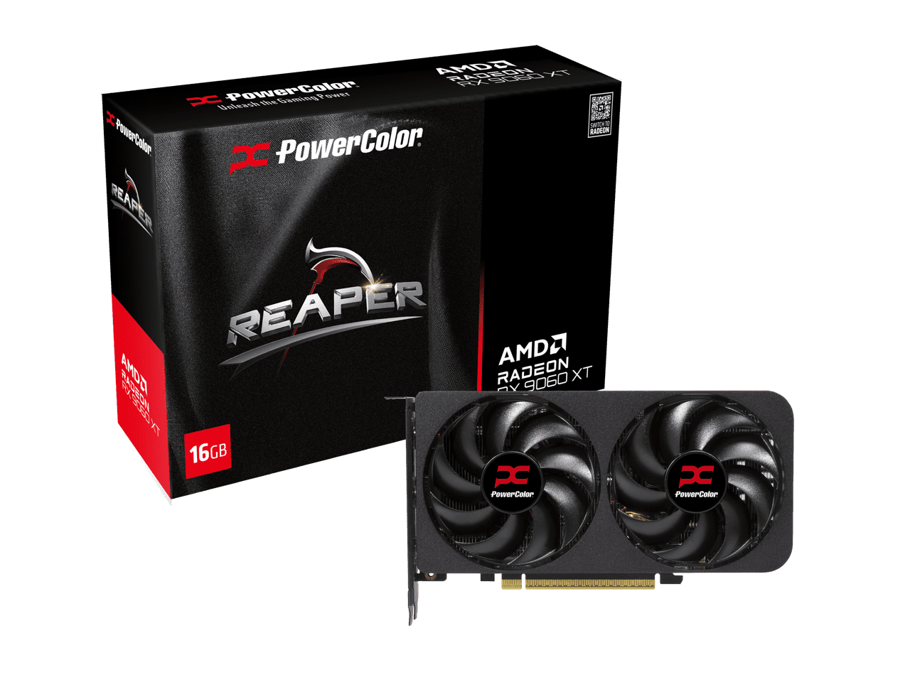 PowerColor Reaper Radeon RX 9060 XT 16GB GDDR6 PCI Express 5 0 x16 ATX Video Card RX9060XT 16G A
