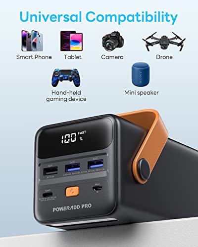 Power Bank 50000mAh PD 65W USB C Portable Charger with LED Display Fast Charging Compatible with Laptop MacBook iPhone Samsung for Outdoors Camping Travel   Black