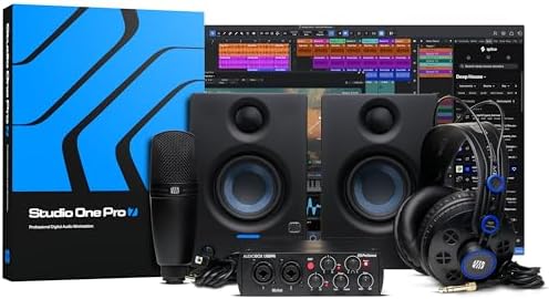 PreSonus AudioBox USB 96 Bundle   USB Audio Interface  XLR Interface for Guitar  Device for PC & Mac  Complete Recording Package with Studio One Pro  Music Production  Home Studio