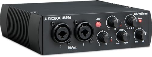 PreSonus AudioBox USB 96 Bundle   USB Audio Interface  XLR Interface for Guitar  Device for PC & Mac  Complete Recording Package with Studio One Pro  Music Production  Home Studio